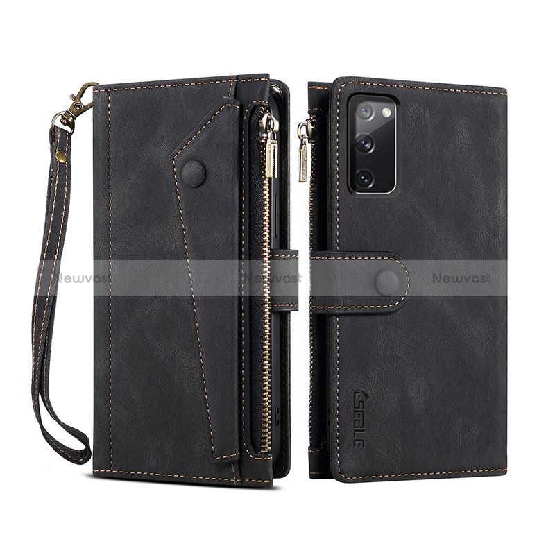 Leather Case Stands Flip Cover Holder B02S for Samsung Galaxy S20 FE 4G