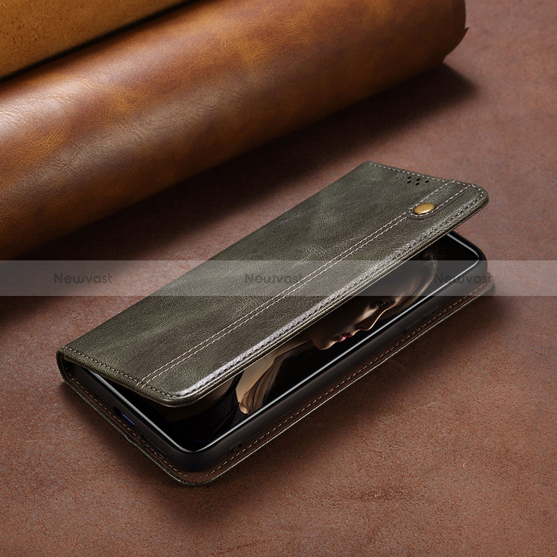 Leather Case Stands Flip Cover Holder B02S for Xiaomi Mi Mix 4 5G Green