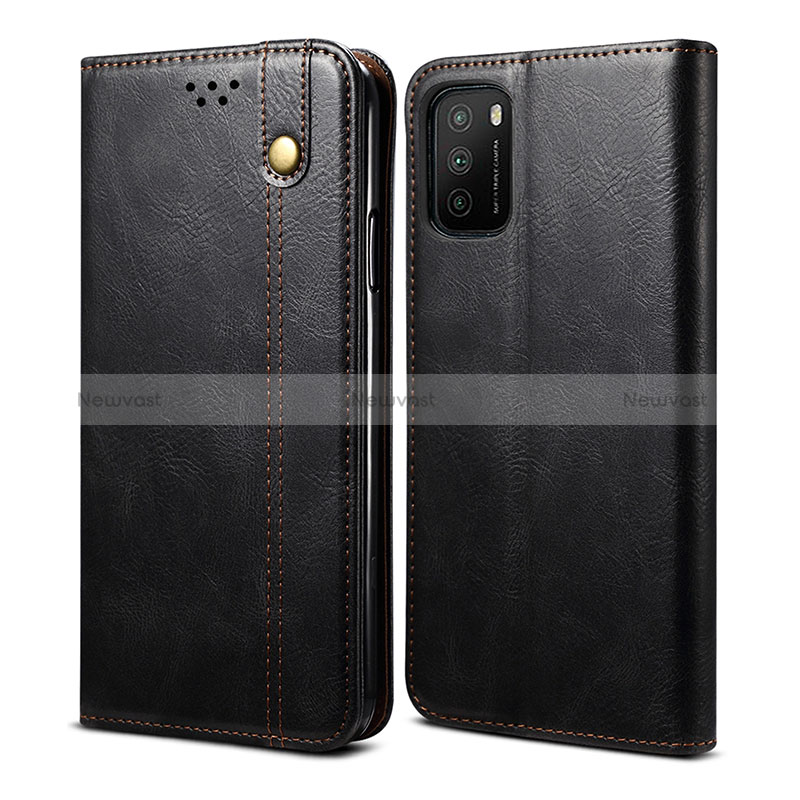 Leather Case Stands Flip Cover Holder B02S for Xiaomi Poco M3