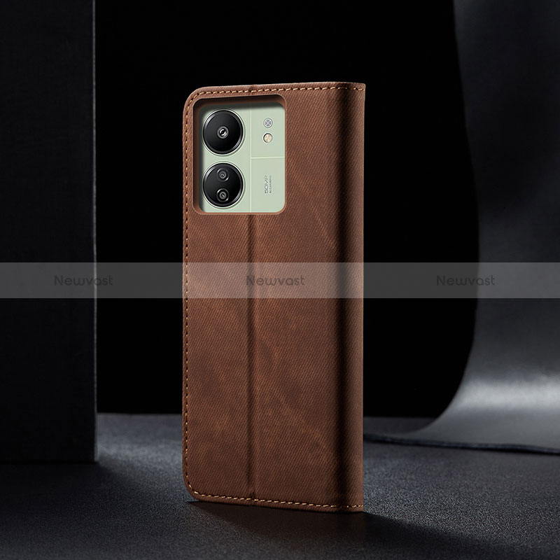 Leather Case Stands Flip Cover Holder B02S for Xiaomi Redmi 13C