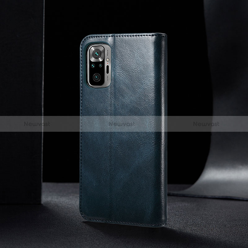 Leather Case Stands Flip Cover Holder B02S for Xiaomi Redmi Note 10 4G