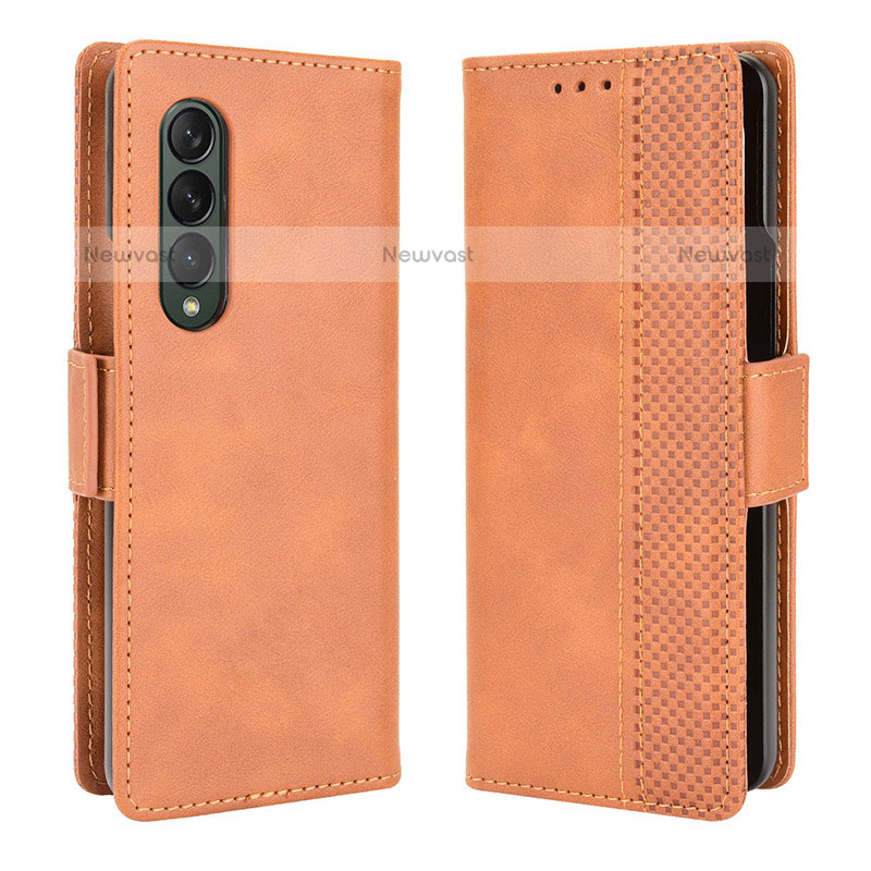 Leather Case Stands Flip Cover Holder B02Y for Samsung Galaxy Z Fold3 5G