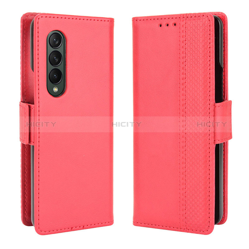 Leather Case Stands Flip Cover Holder B02Y for Samsung Galaxy Z Fold4 5G Red