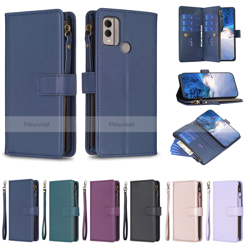 Leather Case Stands Flip Cover Holder B03F for Nokia C22