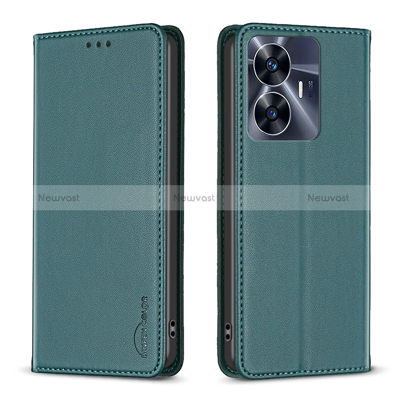 Leather Case Stands Flip Cover Holder B03F for Realme Narzo N55