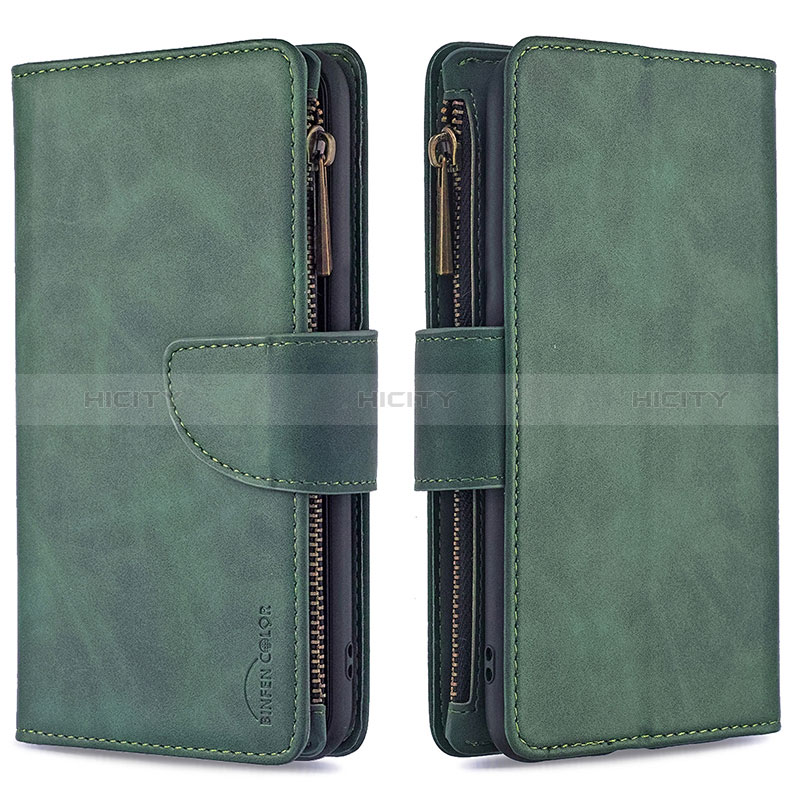 Leather Case Stands Flip Cover Holder B03F for Samsung Galaxy A01 SM-A015 Green