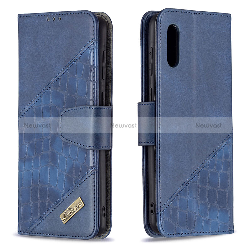 Leather Case Stands Flip Cover Holder B03F for Samsung Galaxy A02