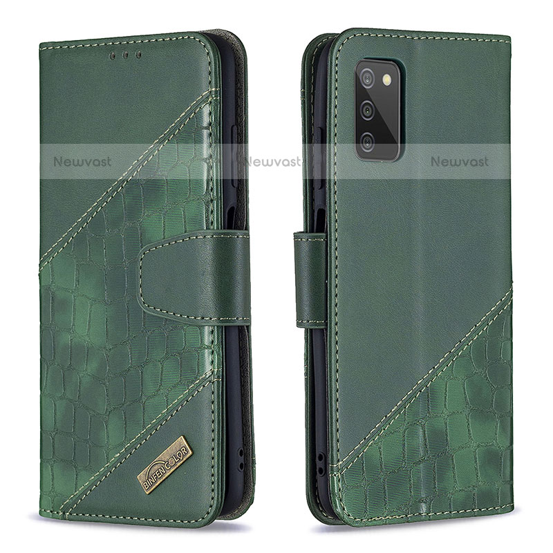 Leather Case Stands Flip Cover Holder B03F for Samsung Galaxy A02s