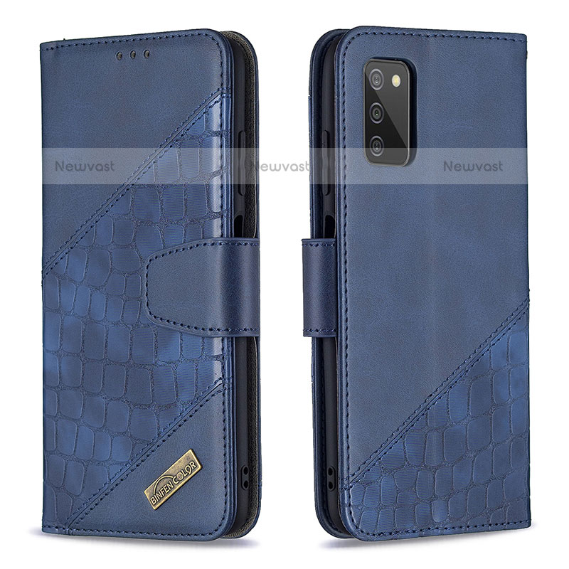 Leather Case Stands Flip Cover Holder B03F for Samsung Galaxy A02s