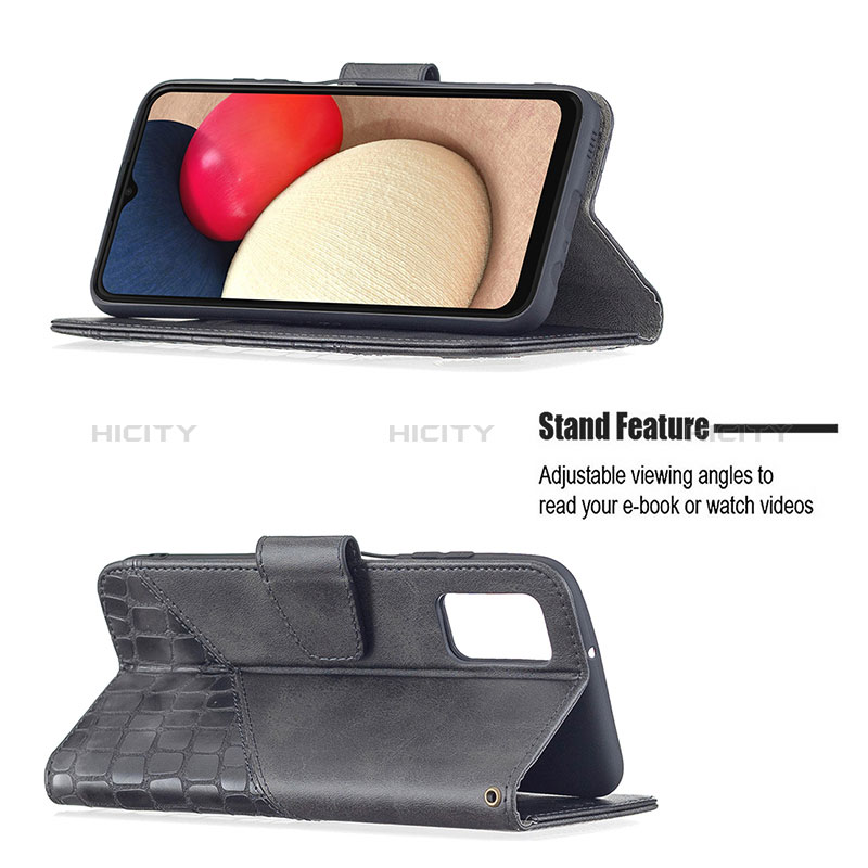 Leather Case Stands Flip Cover Holder B03F for Samsung Galaxy A03s