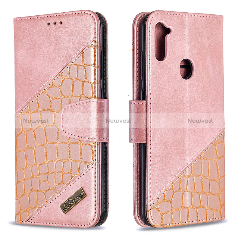 Leather Case Stands Flip Cover Holder B03F for Samsung Galaxy A11