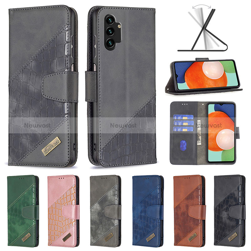 Leather Case Stands Flip Cover Holder B03F for Samsung Galaxy A13 4G