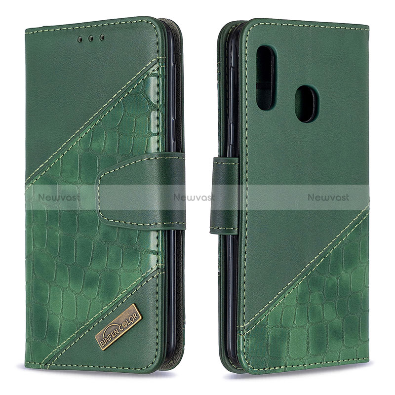 Leather Case Stands Flip Cover Holder B03F for Samsung Galaxy A20e