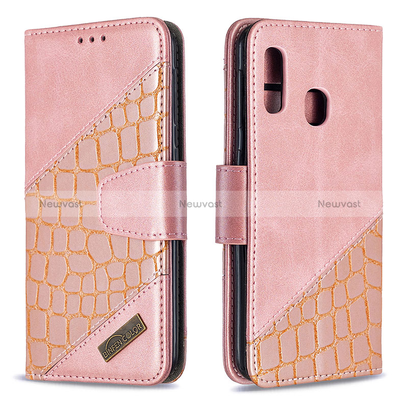 Leather Case Stands Flip Cover Holder B03F for Samsung Galaxy A20e