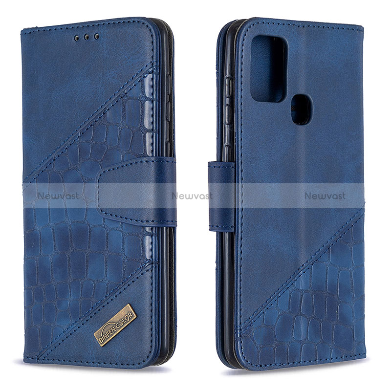 Leather Case Stands Flip Cover Holder B03F for Samsung Galaxy A21s