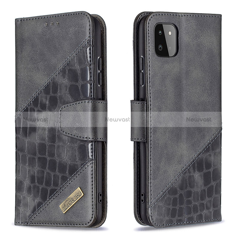 Leather Case Stands Flip Cover Holder B03F for Samsung Galaxy A22 5G