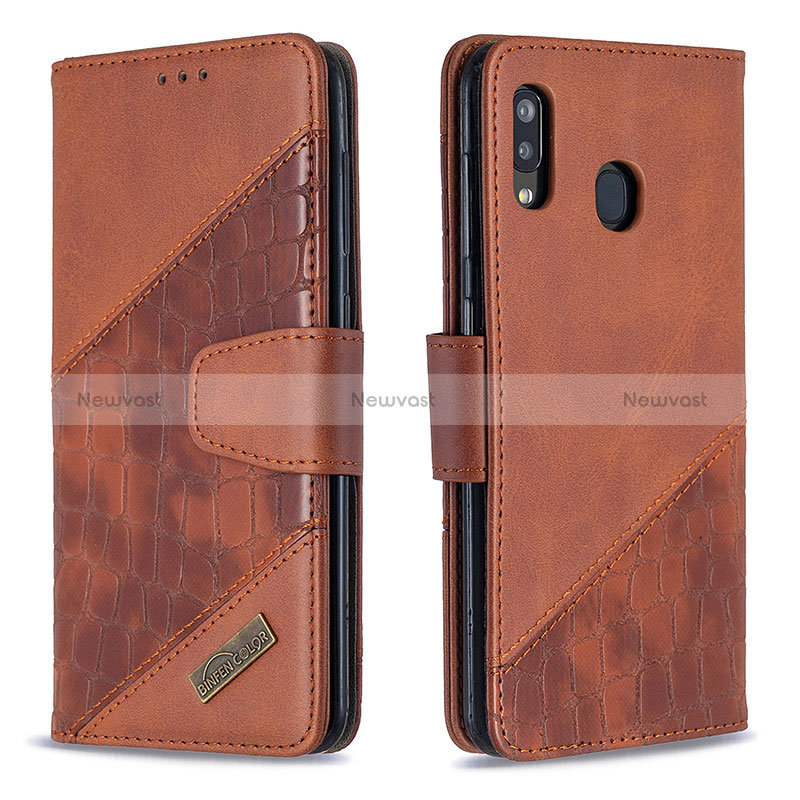 Leather Case Stands Flip Cover Holder B03F for Samsung Galaxy A30