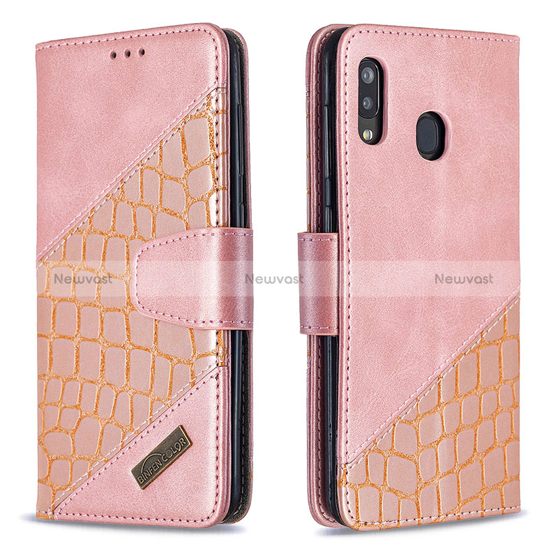 Leather Case Stands Flip Cover Holder B03F for Samsung Galaxy A30