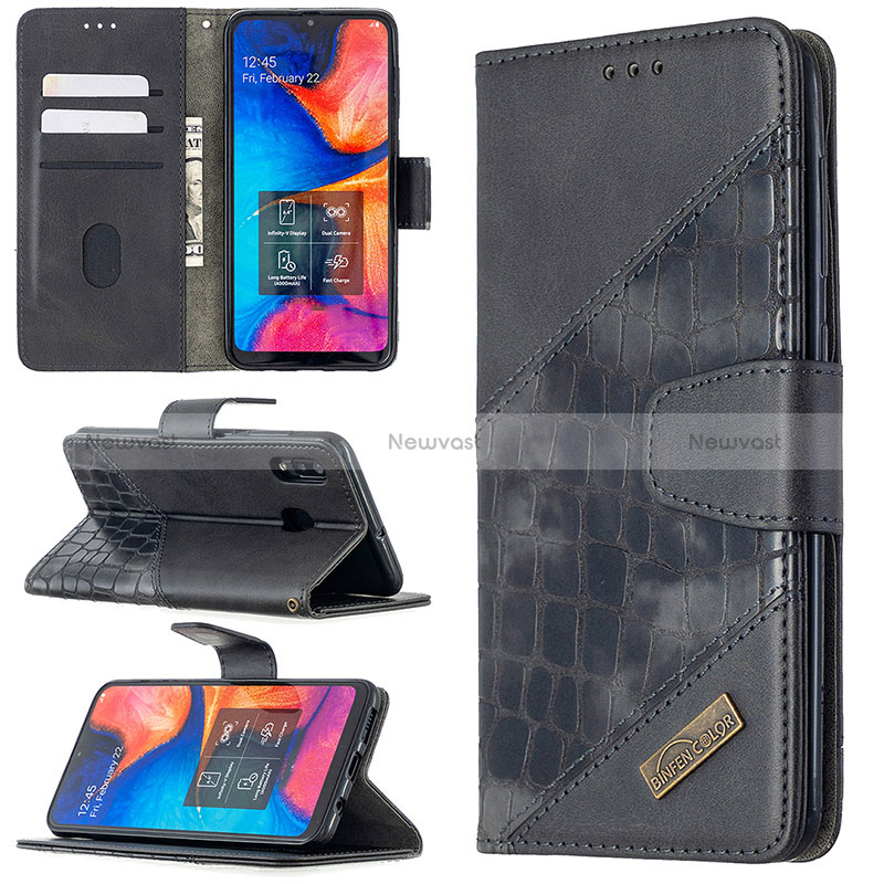 Leather Case Stands Flip Cover Holder B03F for Samsung Galaxy A30