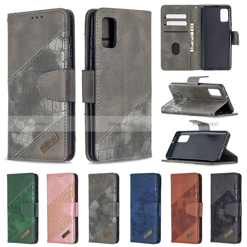 Leather Case Stands Flip Cover Holder B03F for Samsung Galaxy A41