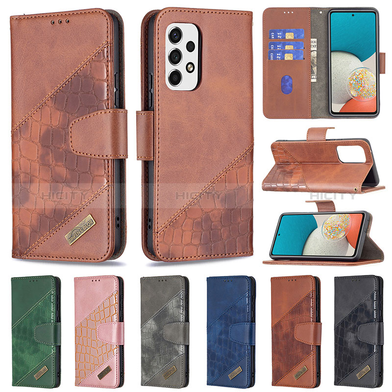 Leather Case Stands Flip Cover Holder B03F for Samsung Galaxy A53 5G