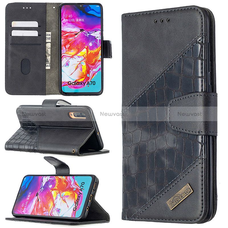 Leather Case Stands Flip Cover Holder B03F for Samsung Galaxy A70S