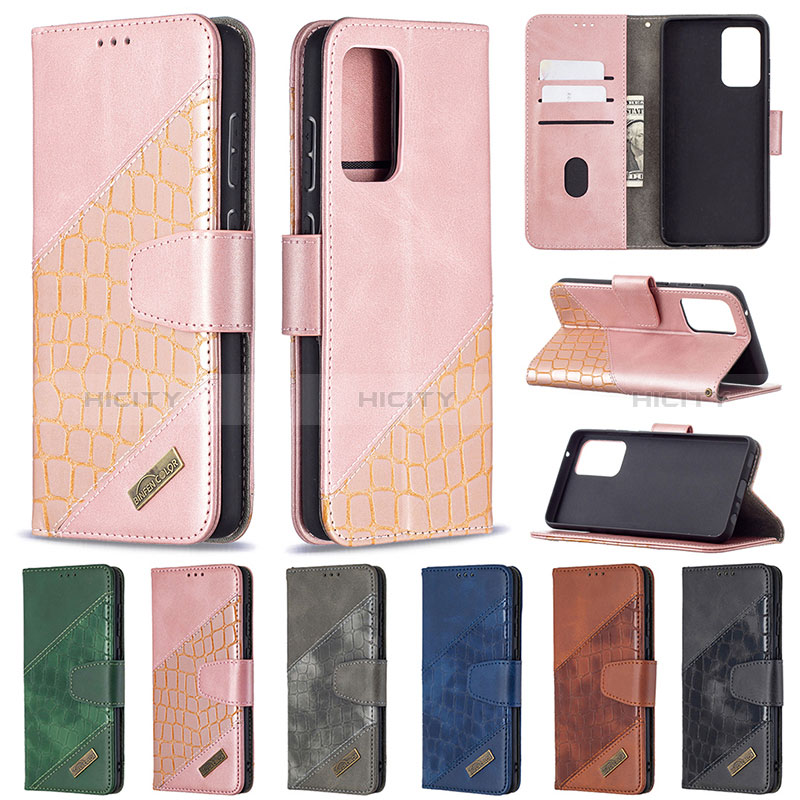 Leather Case Stands Flip Cover Holder B03F for Samsung Galaxy A72 5G