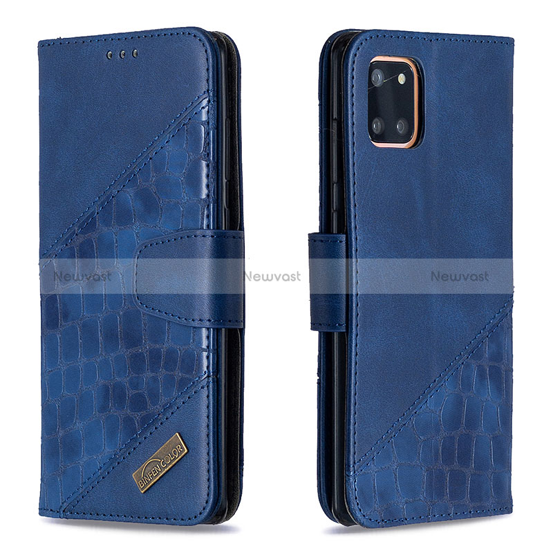 Leather Case Stands Flip Cover Holder B03F for Samsung Galaxy A81