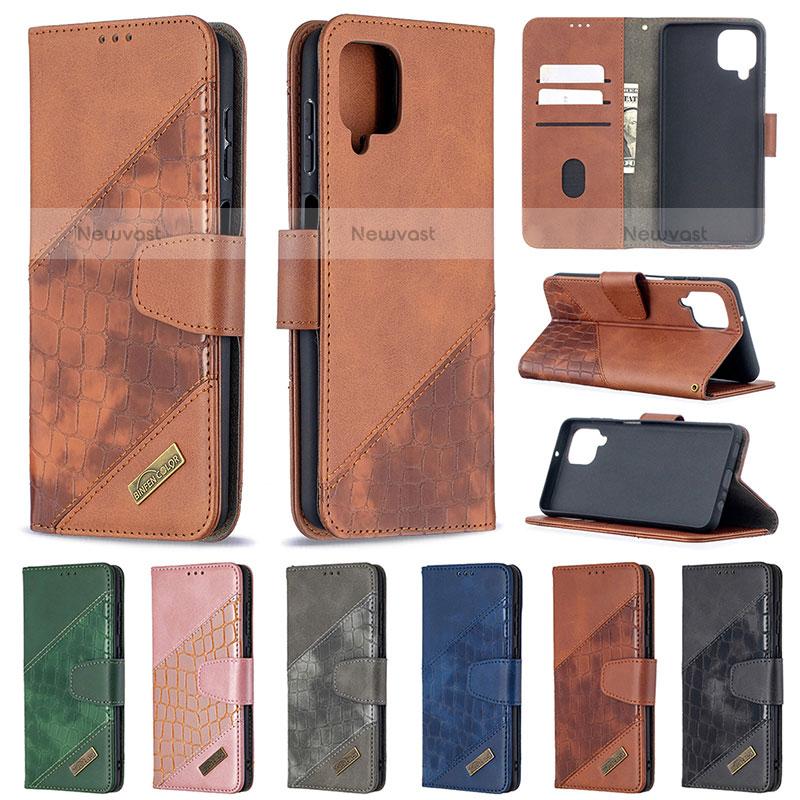 Leather Case Stands Flip Cover Holder B03F for Samsung Galaxy F12