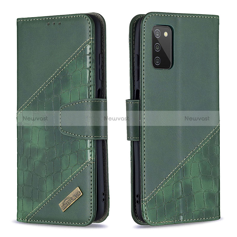 Leather Case Stands Flip Cover Holder B03F for Samsung Galaxy M02s