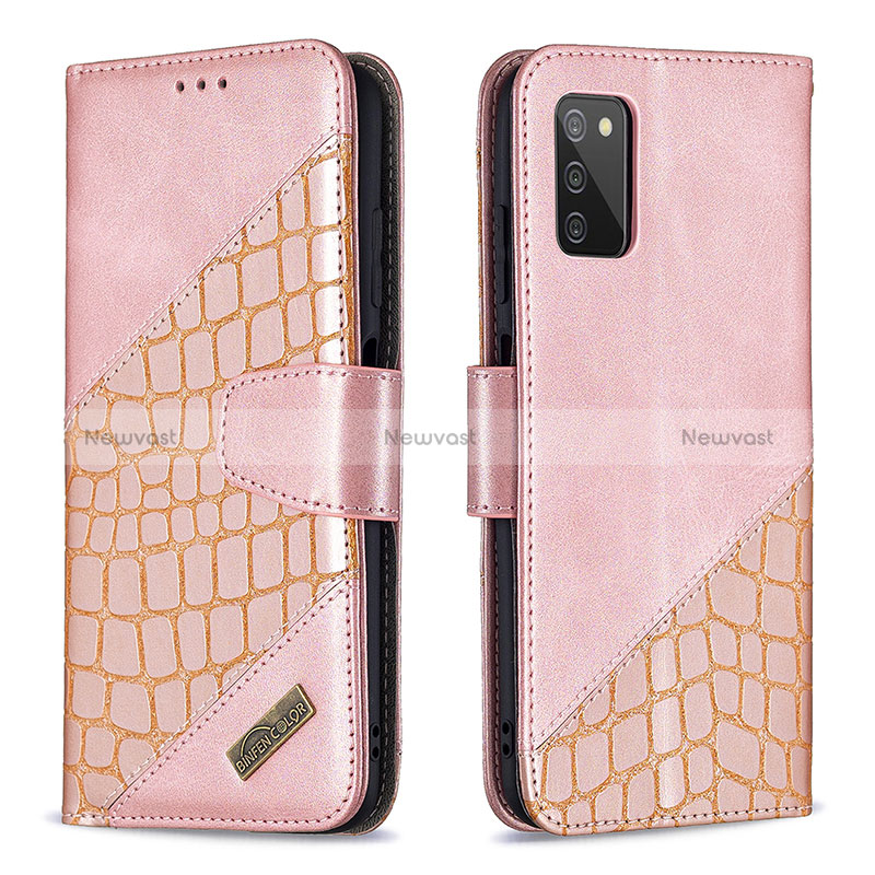 Leather Case Stands Flip Cover Holder B03F for Samsung Galaxy M02s