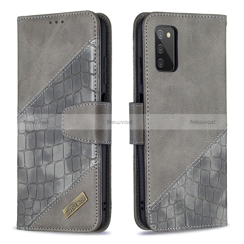 Leather Case Stands Flip Cover Holder B03F for Samsung Galaxy M02s