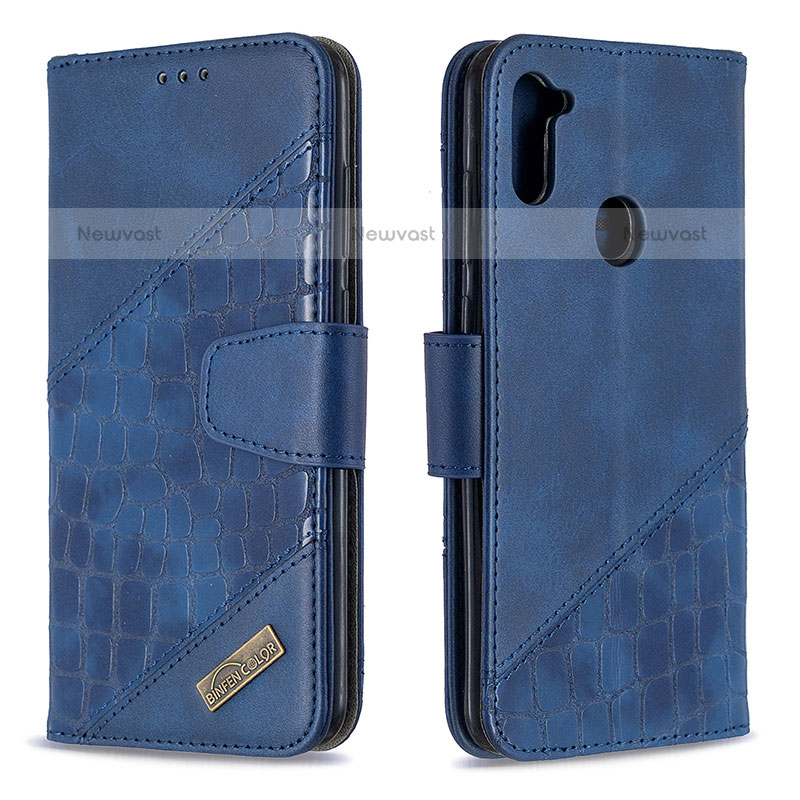 Leather Case Stands Flip Cover Holder B03F for Samsung Galaxy M11