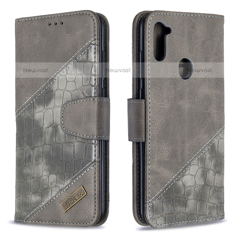 Leather Case Stands Flip Cover Holder B03F for Samsung Galaxy M11