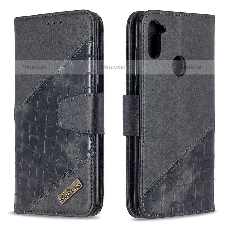 Leather Case Stands Flip Cover Holder B03F for Samsung Galaxy M11