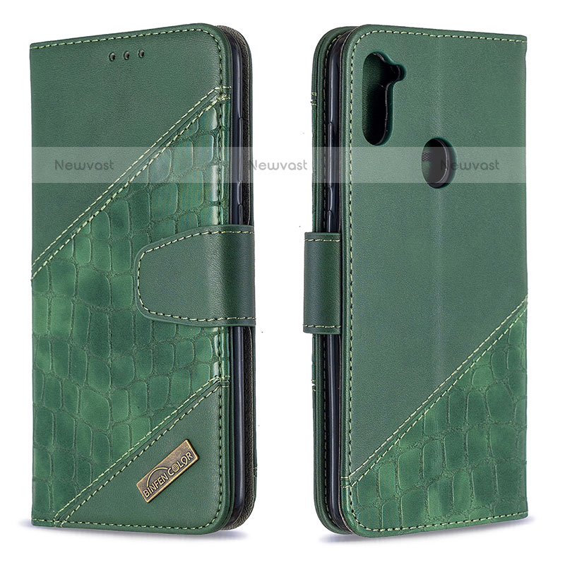 Leather Case Stands Flip Cover Holder B03F for Samsung Galaxy M11