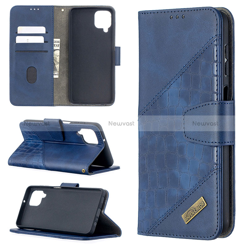 Leather Case Stands Flip Cover Holder B03F for Samsung Galaxy M12