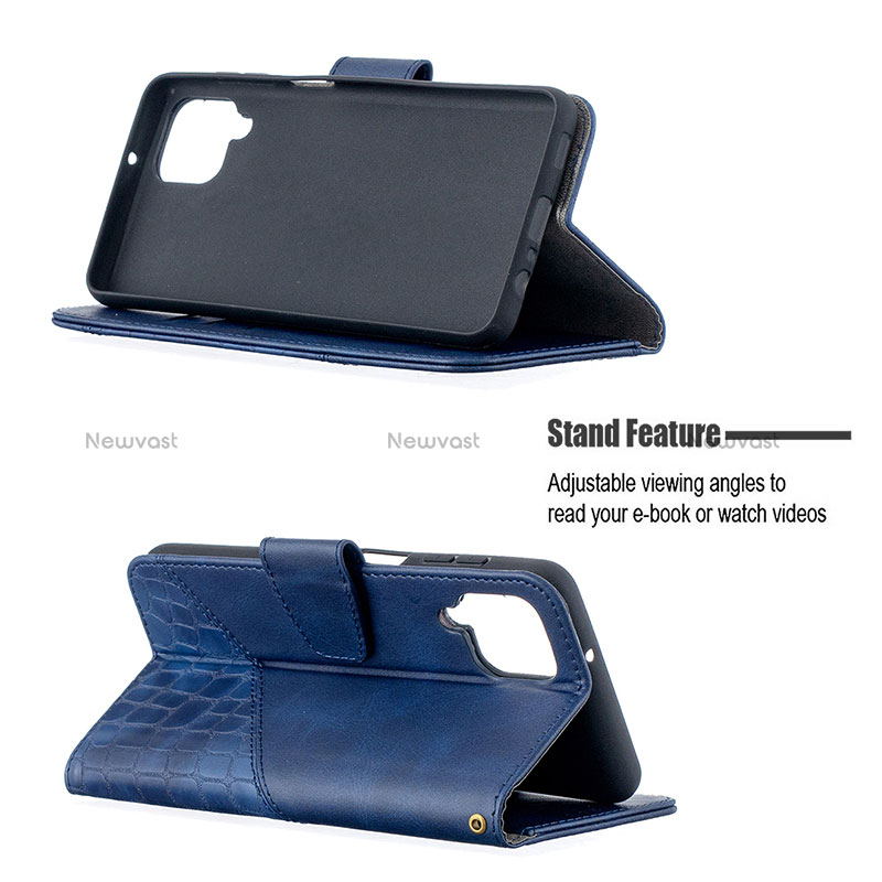 Leather Case Stands Flip Cover Holder B03F for Samsung Galaxy M12