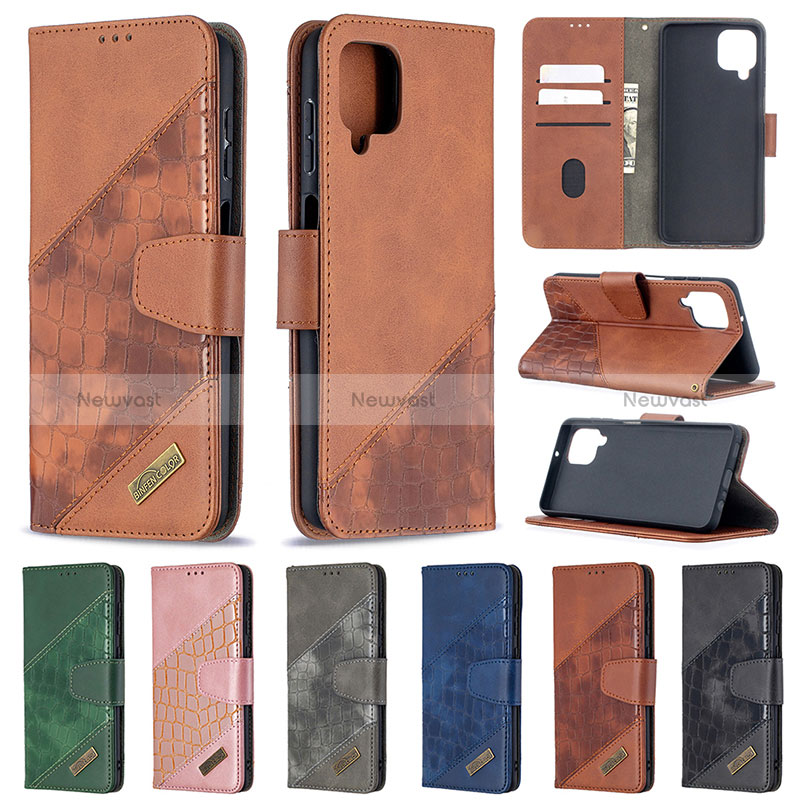 Leather Case Stands Flip Cover Holder B03F for Samsung Galaxy M12