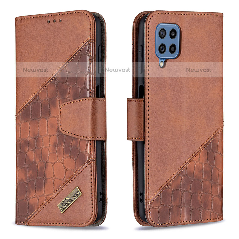 Leather Case Stands Flip Cover Holder B03F for Samsung Galaxy M32 4G