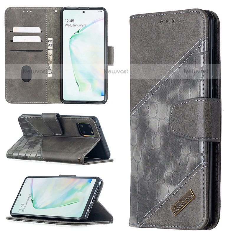 Leather Case Stands Flip Cover Holder B03F for Samsung Galaxy Note 10 Lite