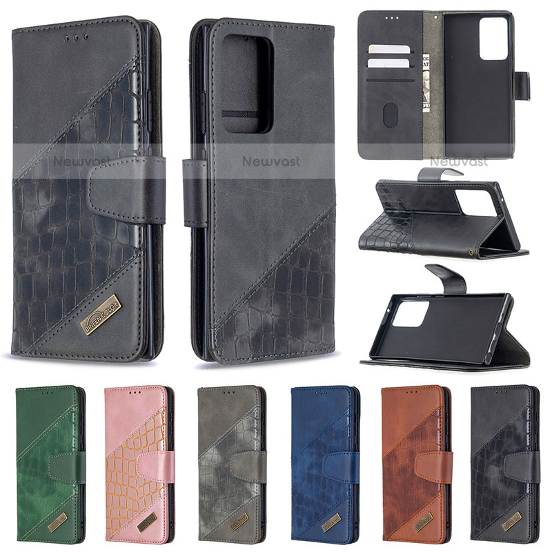 Leather Case Stands Flip Cover Holder B03F for Samsung Galaxy Note 20 Ultra 5G