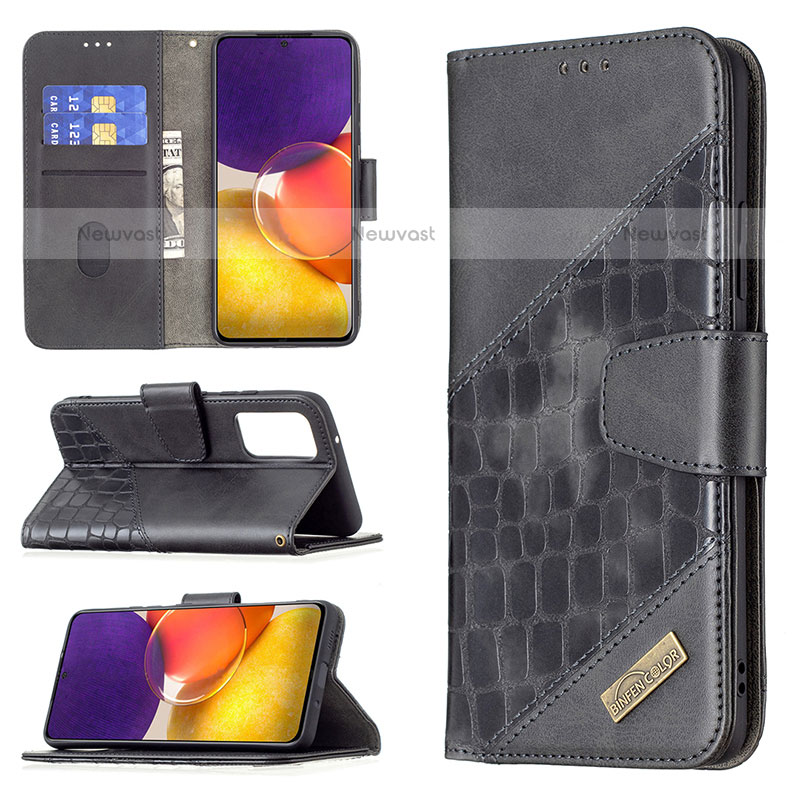 Leather Case Stands Flip Cover Holder B03F for Samsung Galaxy Quantum2 5G