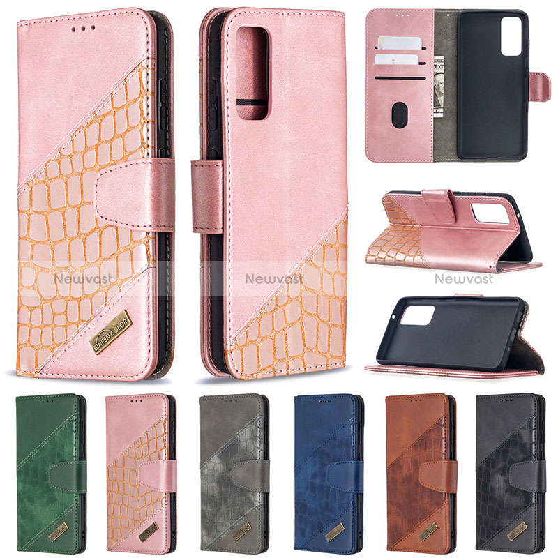 Leather Case Stands Flip Cover Holder B03F for Samsung Galaxy S20 FE 5G