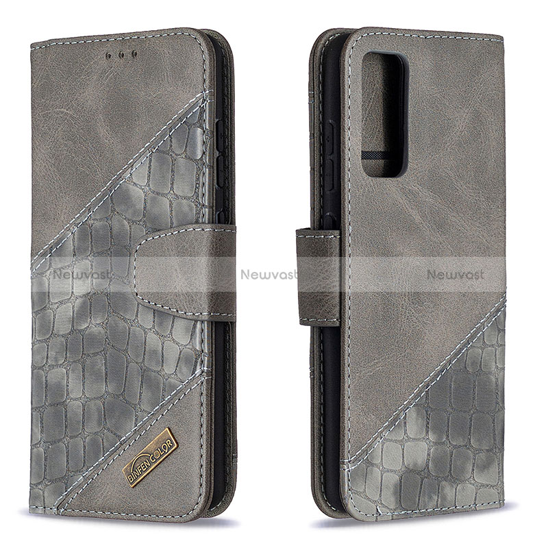 Leather Case Stands Flip Cover Holder B03F for Samsung Galaxy S20 Lite 5G