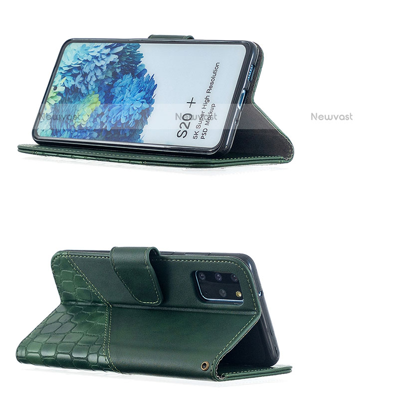 Leather Case Stands Flip Cover Holder B03F for Samsung Galaxy S20 Plus 5G