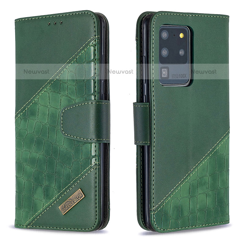 Leather Case Stands Flip Cover Holder B03F for Samsung Galaxy S20 Ultra 5G