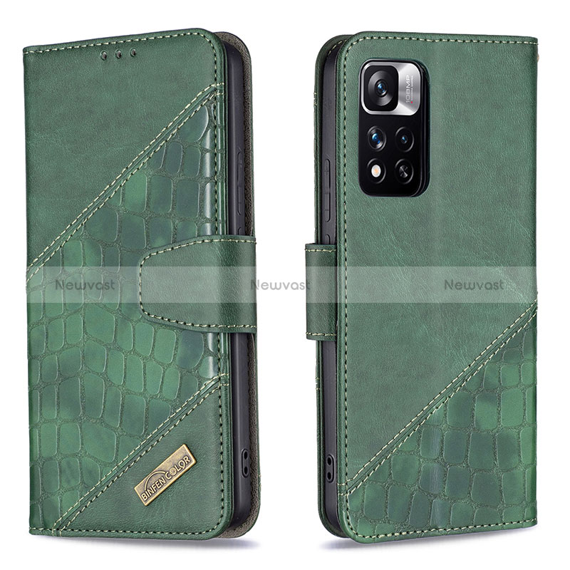 Leather Case Stands Flip Cover Holder B03F for Xiaomi Mi 11i 5G (2022)