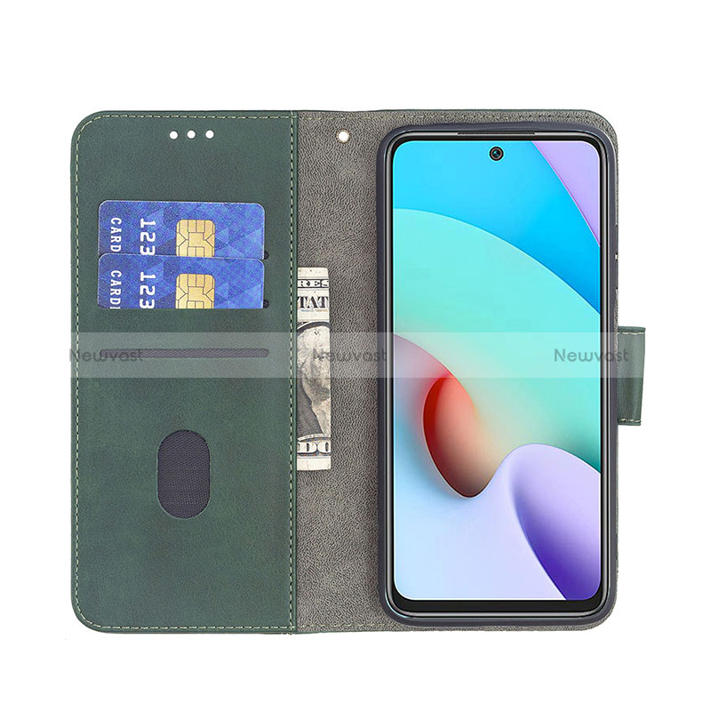 Leather Case Stands Flip Cover Holder B03F for Xiaomi Redmi 10 4G