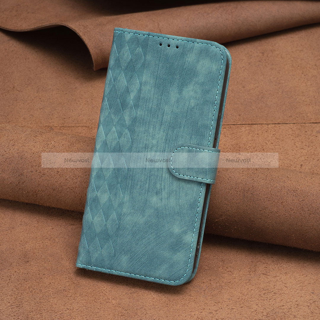 Leather Case Stands Flip Cover Holder B03F for Xiaomi Redmi 12 4G Green